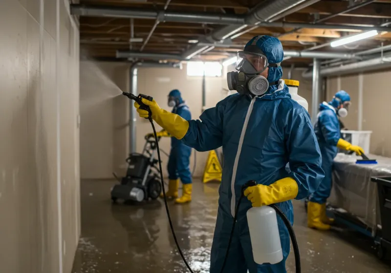 Basement Sanitization and Antimicrobial Treatment process in Auburn, IN