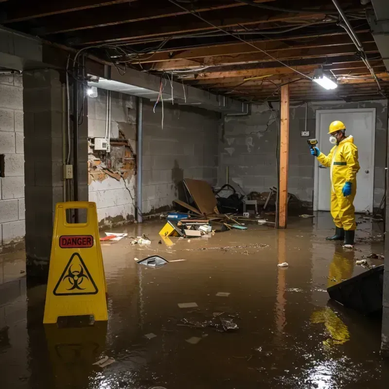 Flooded Basement Electrical Hazard in Auburn, IN Property