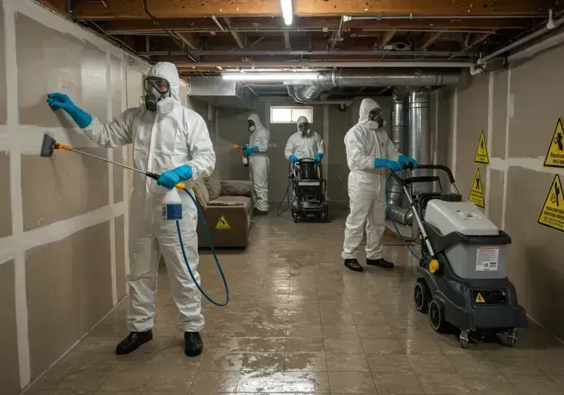 Basement Moisture Removal and Structural Drying process in Auburn, IN